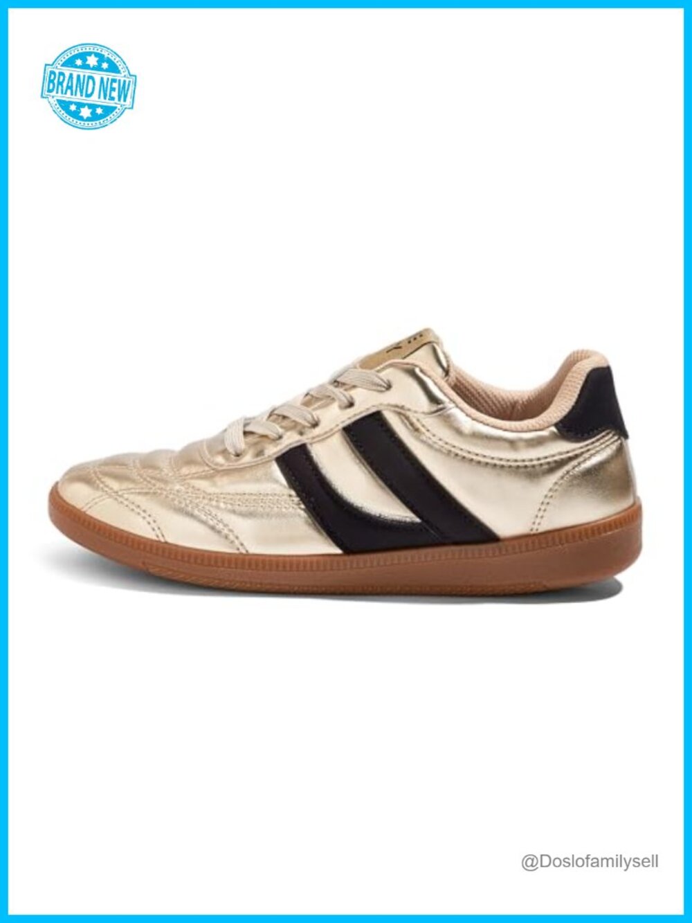 Retro Sneakers Women Vintage PU Leather Gum Sole Lace-Up